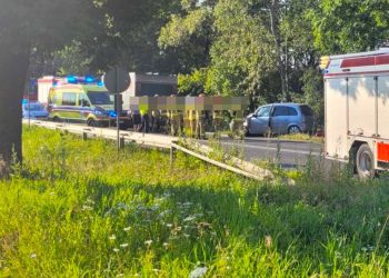 Wypadek na K92. Droga była zablokowana