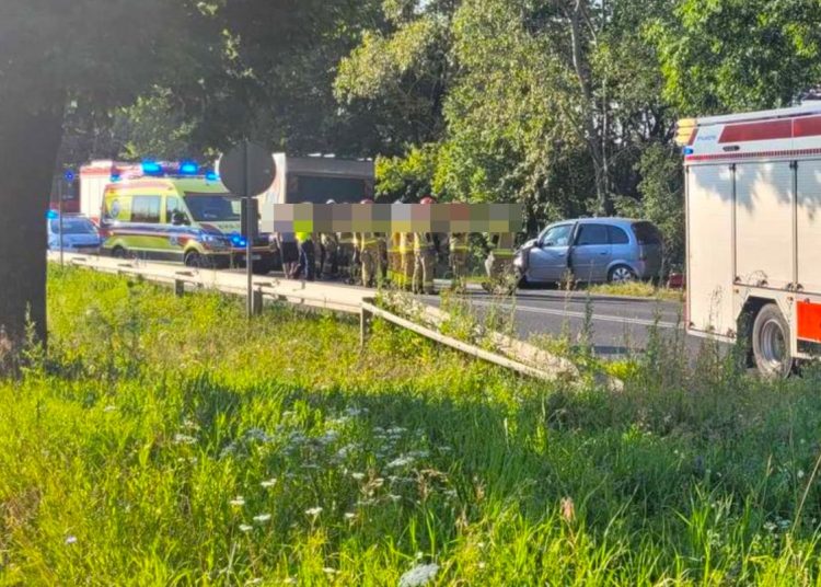 Wypadek na K92. Droga była zablokowana