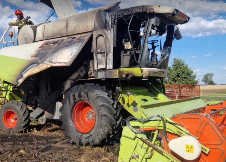 Zapalił się kombajn