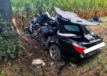 Uderzył w drzewo. Groźnie na K92