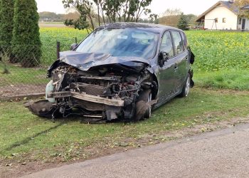 Groźnie w Michałowie. Uderzył w ogrodzenie