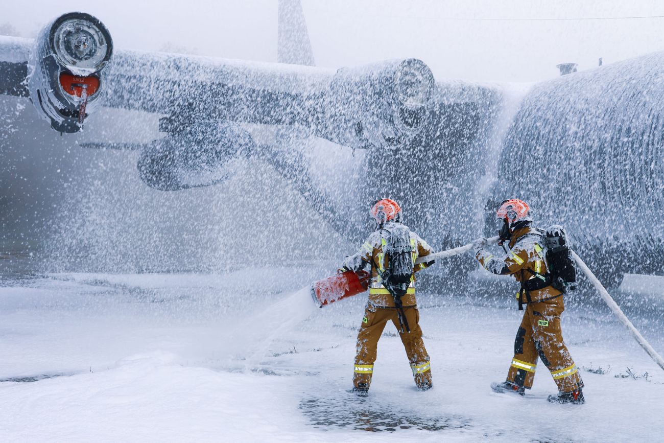 Samolot w ogniu. Wszystkie służby były dziś w Powidzu
