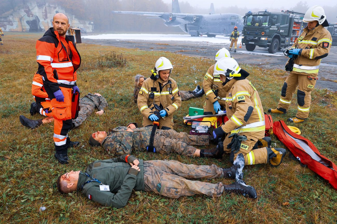 Samolot w ogniu. Wszystkie służby były dziś w Powidzu