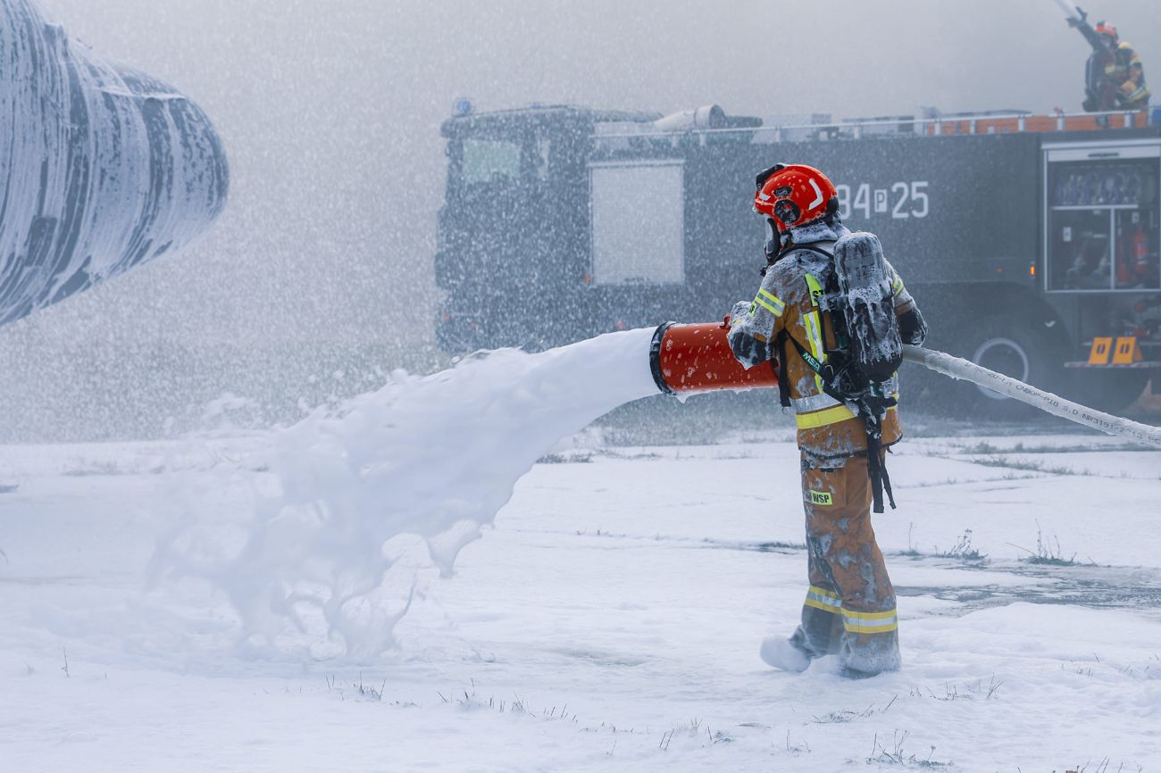 Samolot w ogniu. Wszystkie służby były dziś w Powidzu