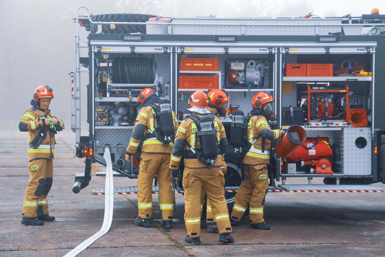 Samolot w ogniu. Wszystkie służby były dziś w Powidzu