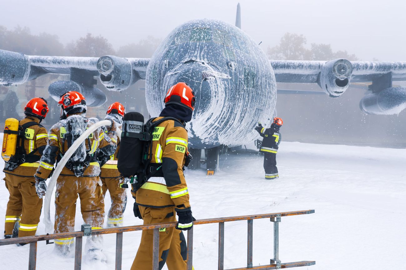Samolot w ogniu. Wszystkie służby były dziś w Powidzu