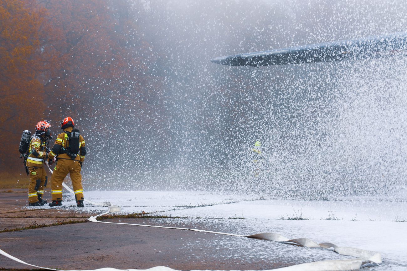 Samolot w ogniu. Wszystkie służby były dziś w Powidzu