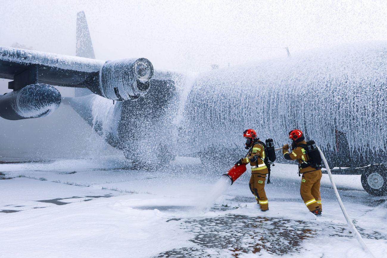 Samolot w ogniu. Wszystkie służby były dziś w Powidzu