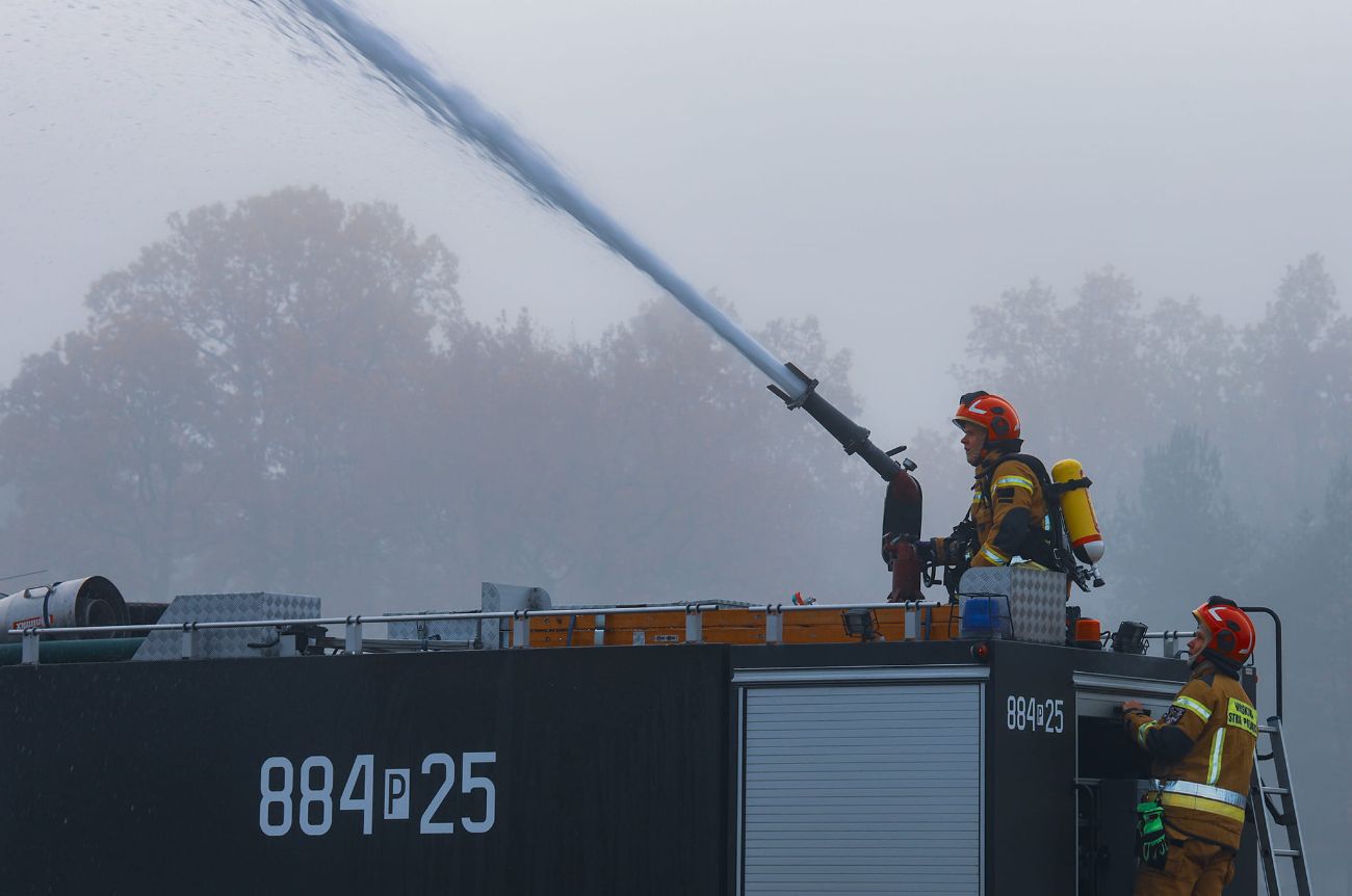 Samolot w ogniu. Wszystkie służby były dziś w Powidzu