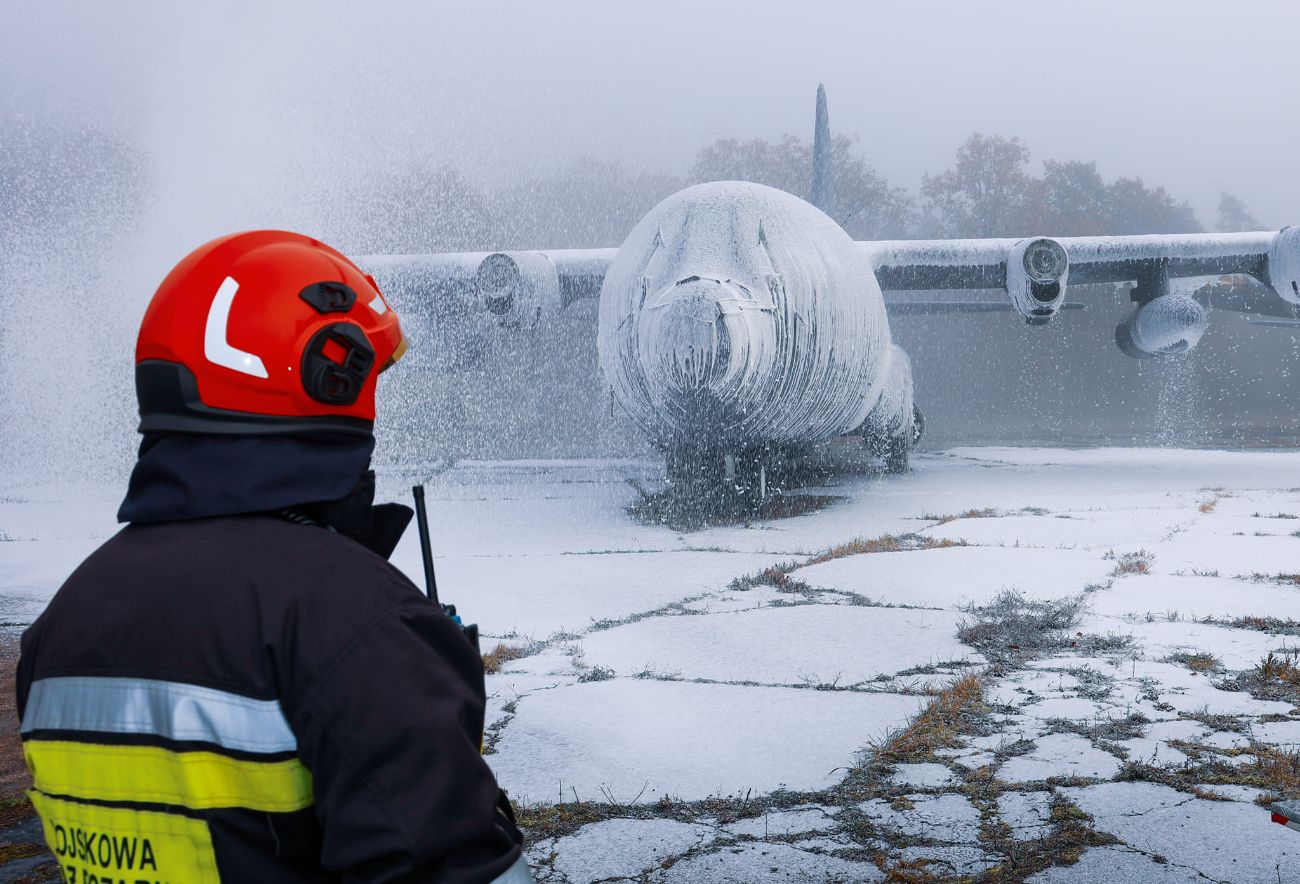 Samolot w ogniu. Wszystkie służby były dziś w Powidzu