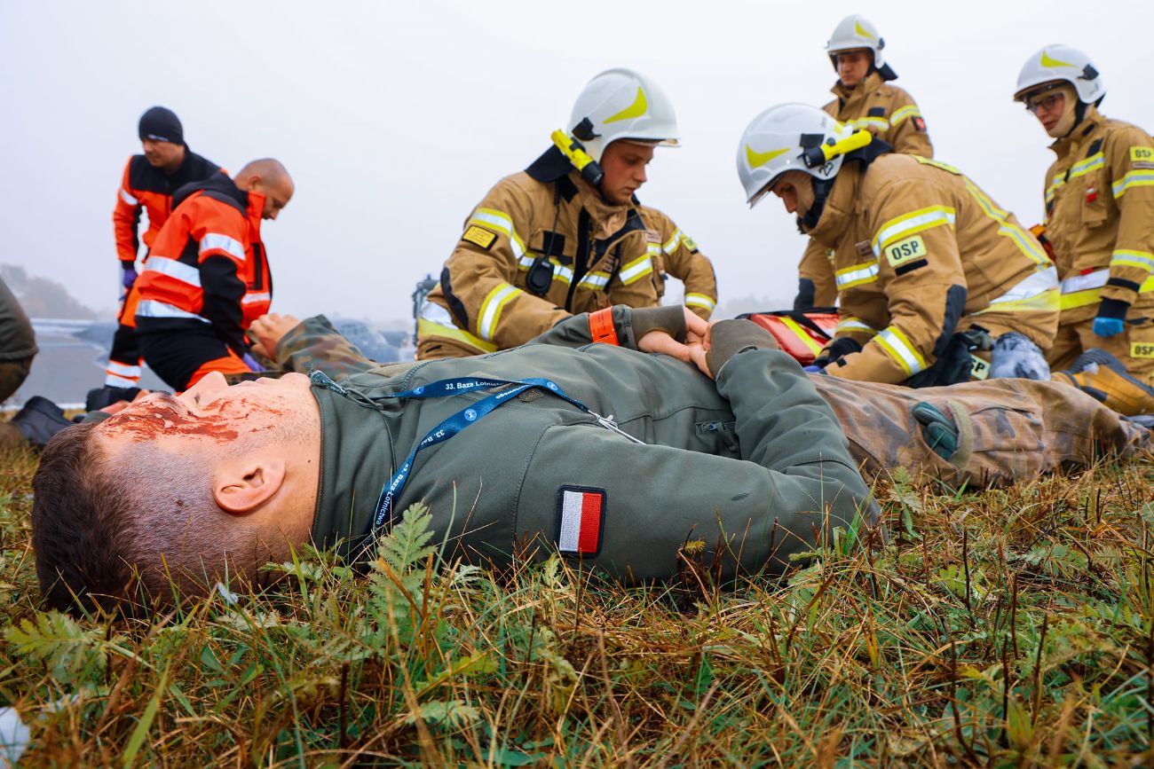 Samolot w ogniu. Wszystkie służby były dziś w Powidzu