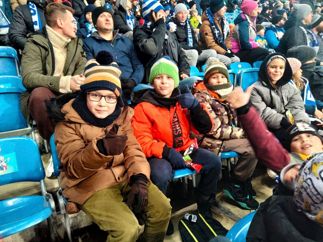 Cienin Zaborny na meczu Lecha