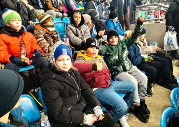 Cienin Zaborny na meczu Lecha