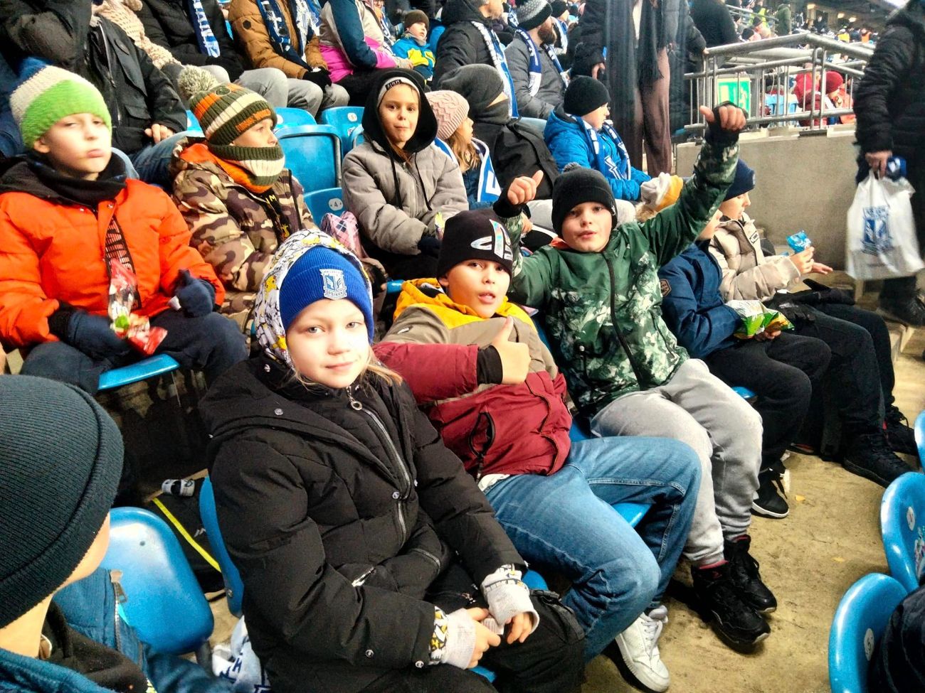 Cienin Zaborny na meczu Lecha