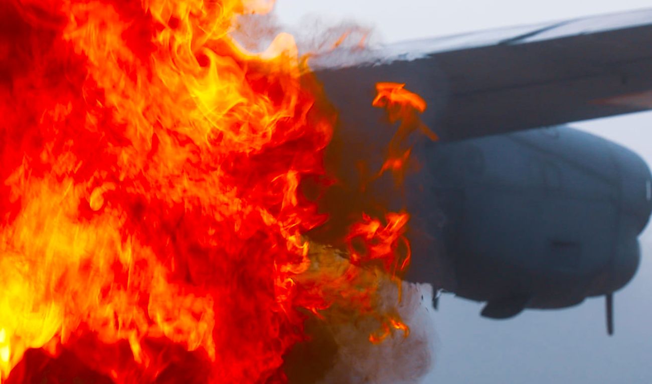 Samolot w ogniu. Wszystkie służby były dziś w Powidzu