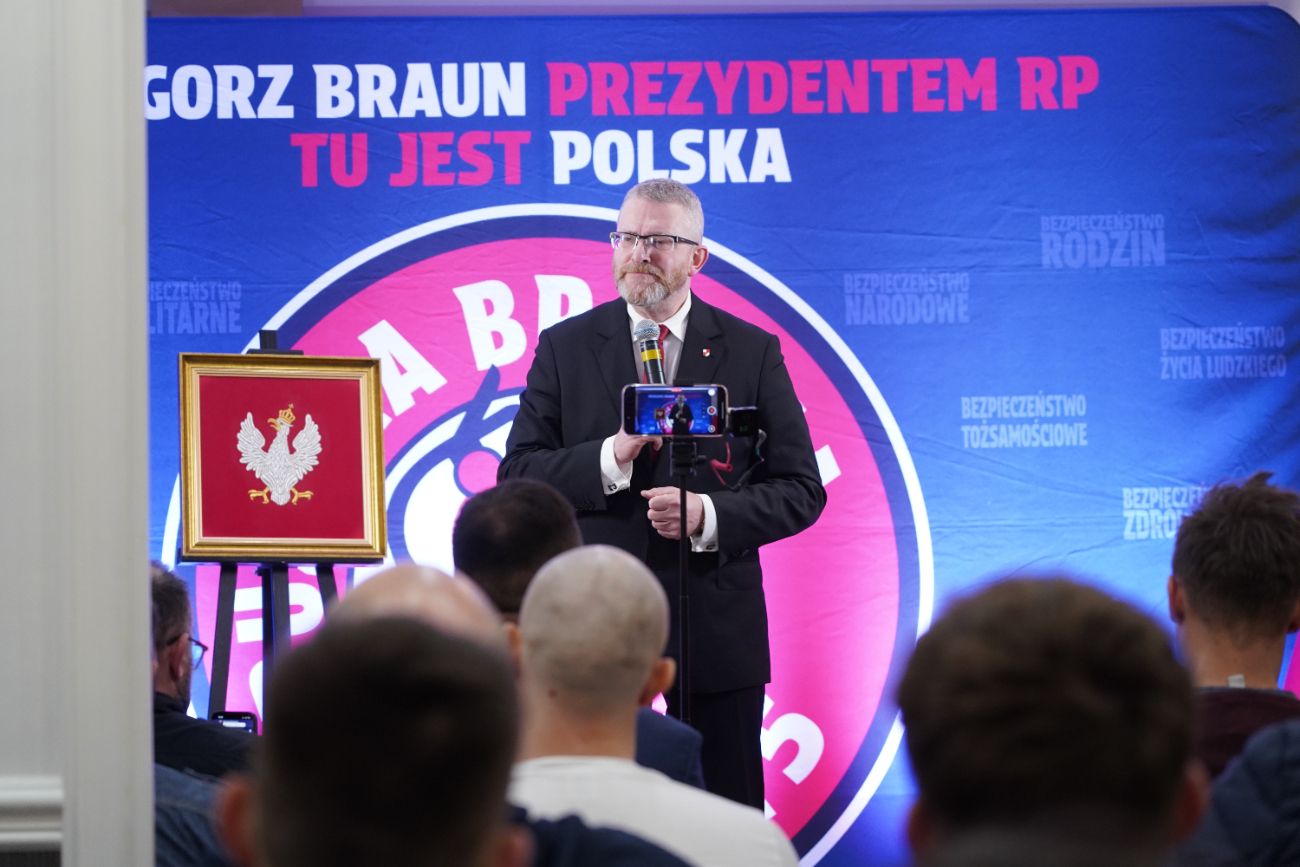 Grzegorz Braun w Słupcy. Zobacz zdjęcia