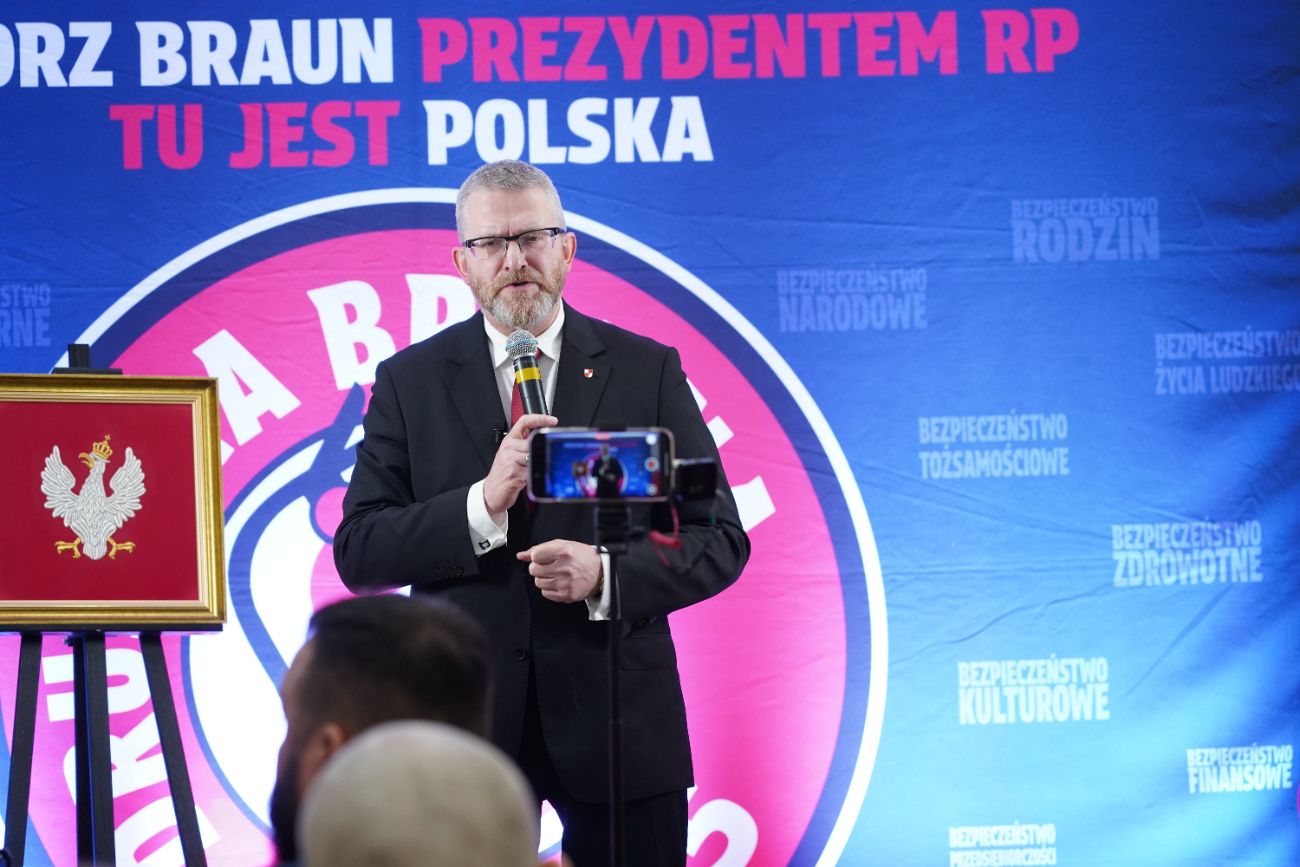 Grzegorz Braun w Słupcy. Zobacz zdjęcia