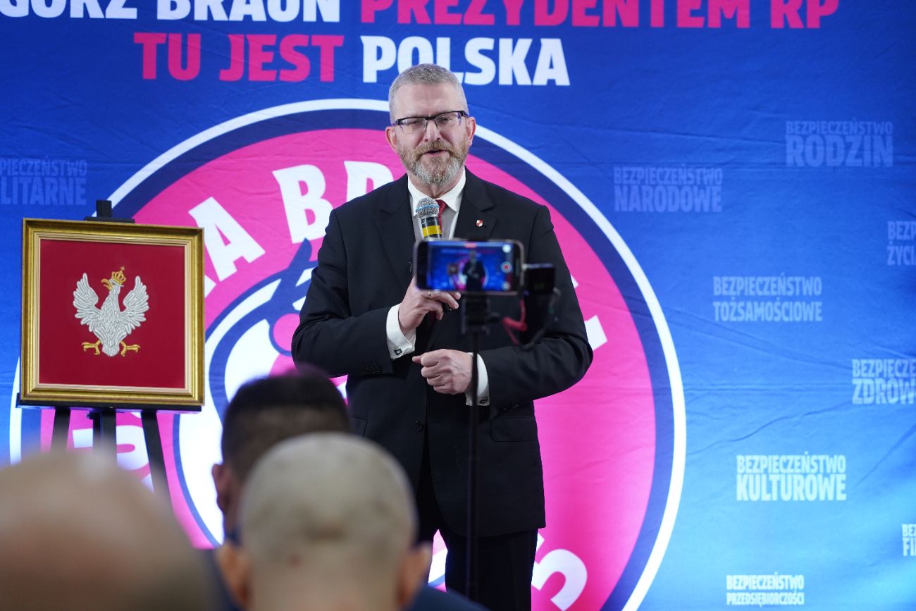 Grzegorz Braun w Słupcy. Zobacz zdjęcia