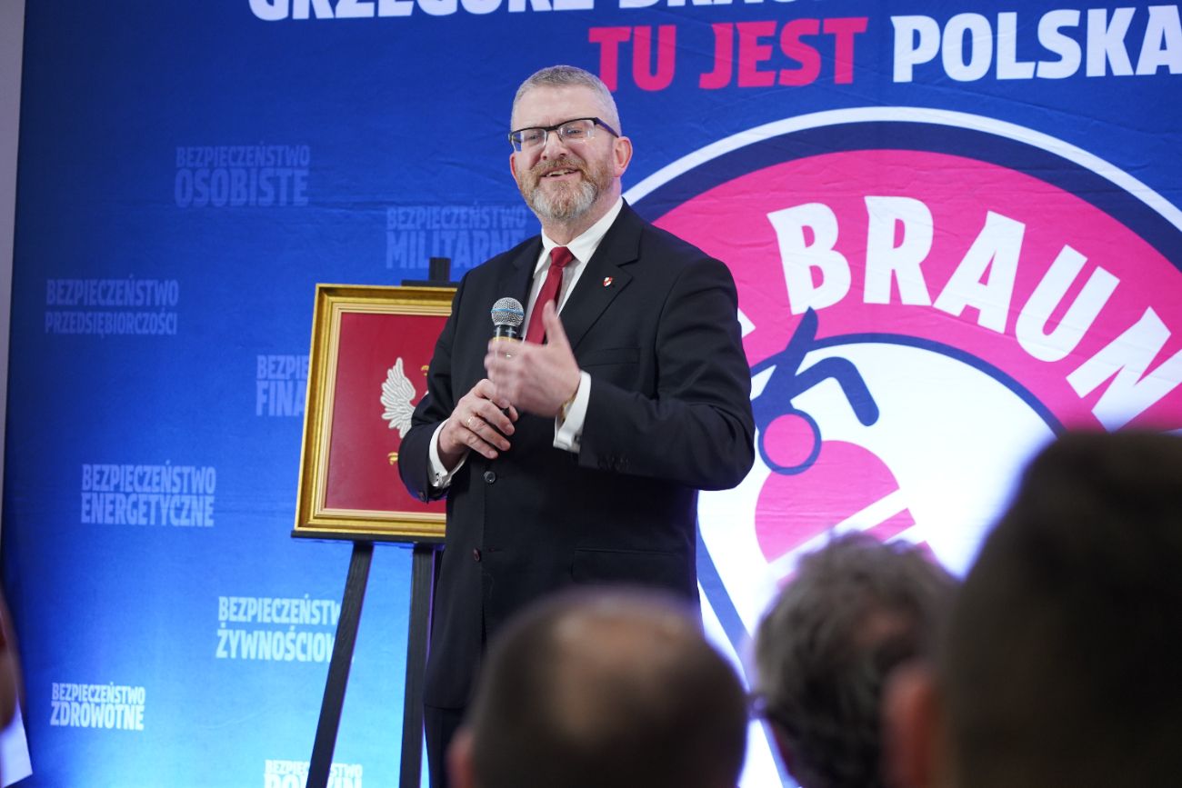 Grzegorz Braun w Słupcy. Zobacz zdjęcia