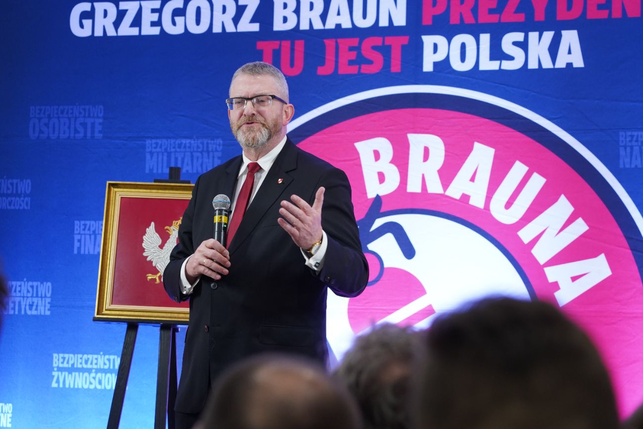 Grzegorz Braun w Słupcy. Zobacz zdjęcia