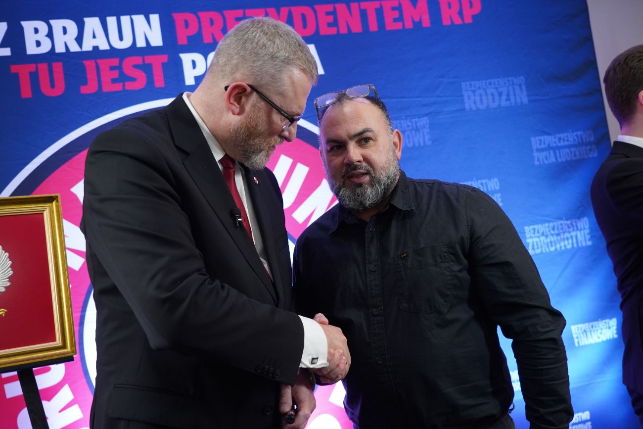 Grzegorz Braun w Słupcy. Zobacz zdjęcia