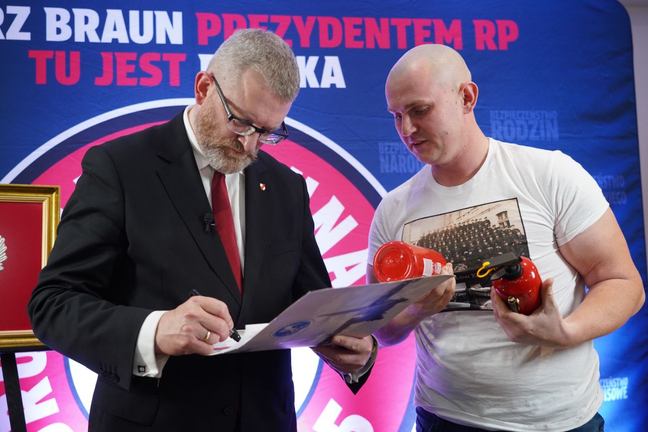 Grzegorz Braun w Słupcy. Zobacz zdjęcia