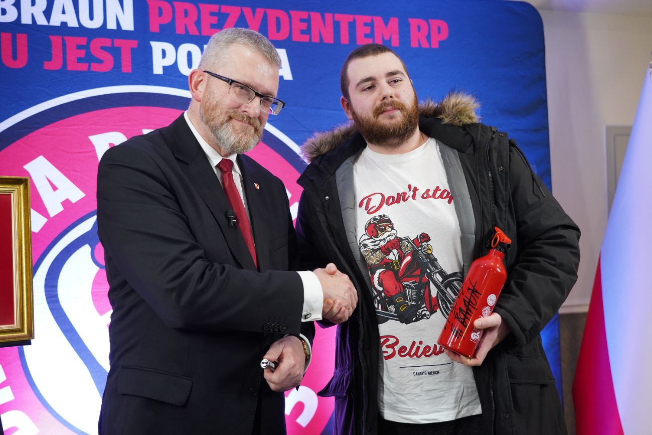 Grzegorz Braun w Słupcy. Zobacz zdjęcia
