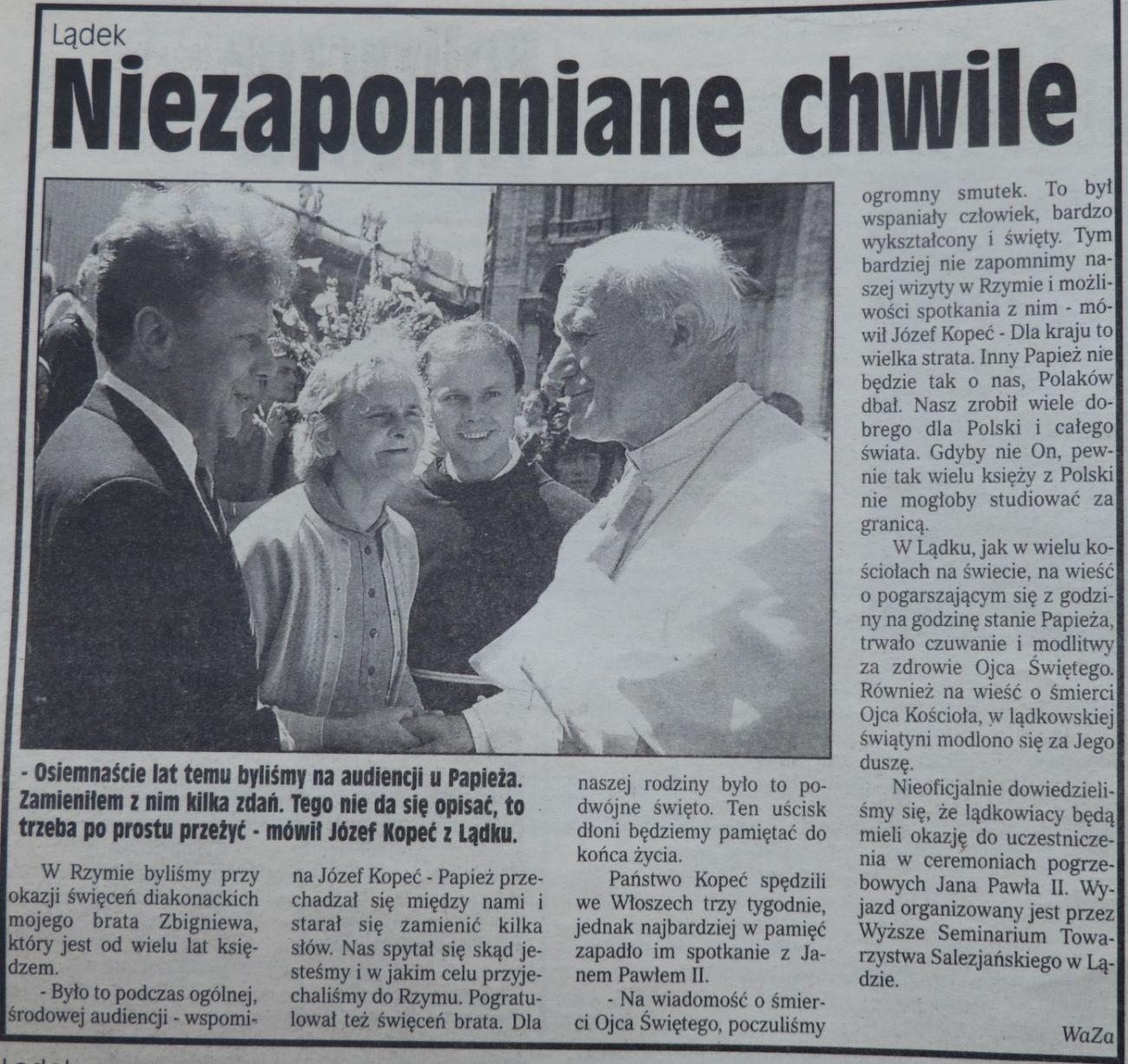 20 lat temu zmarł Jan Paweł II. Tak zapamiętali Go Słupczanie