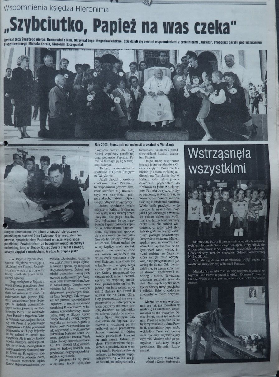 20 lat temu zmarł Jan Paweł II. Tak zapamiętali Go Słupczanie