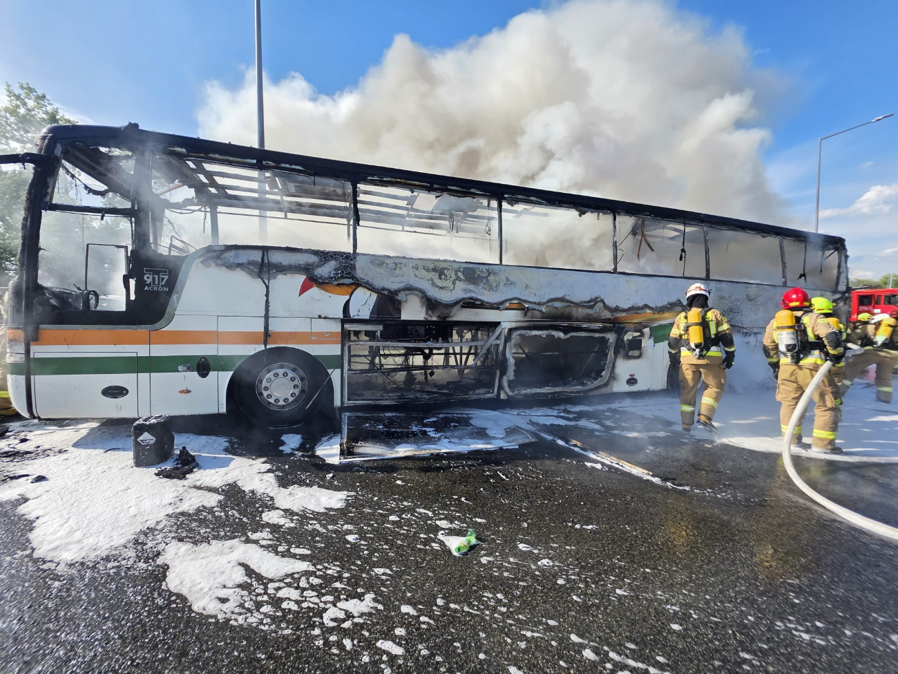 Autobus doszczętnie spłonął