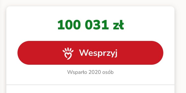 Zbiórka dopiero ruszyła, a już jest ponad 100 tysięcy