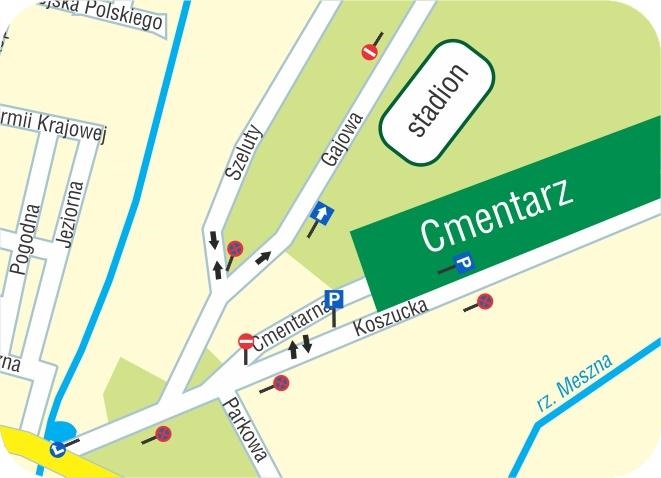 Zmiana organizacji ruchy przy cmentarzu