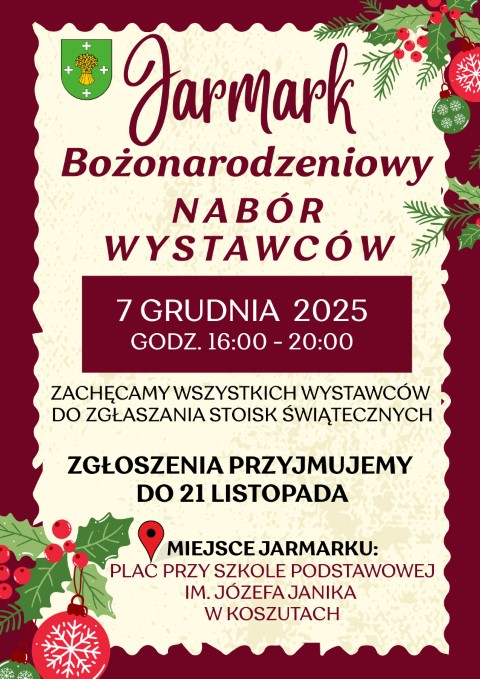 Gmina szuka wystawców na Jarmark Bożonarodzeniowy