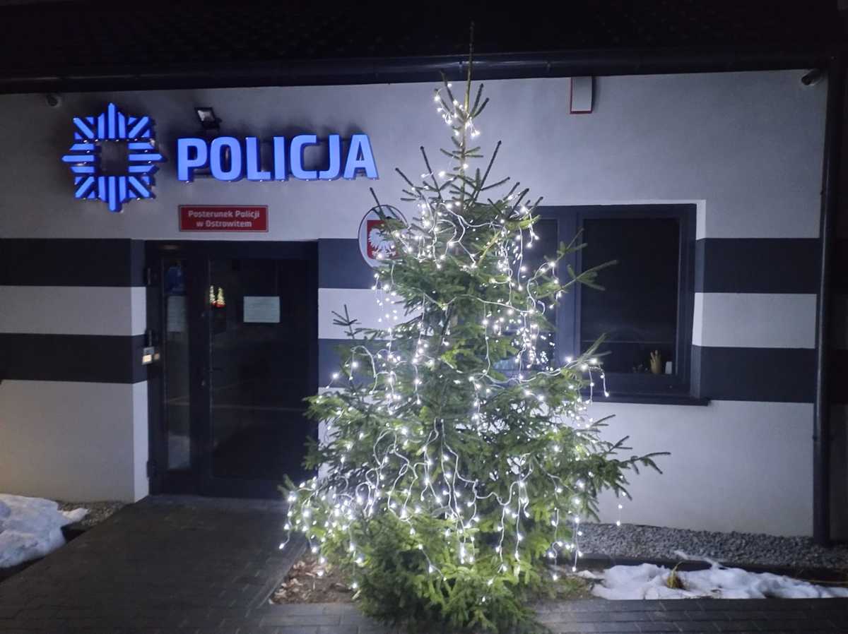 Wyjątkowa choinka przed posterunkiem