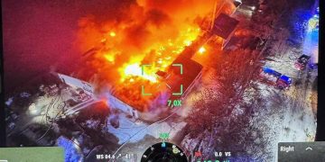 Potężny pożar w Cieninie Zabornym