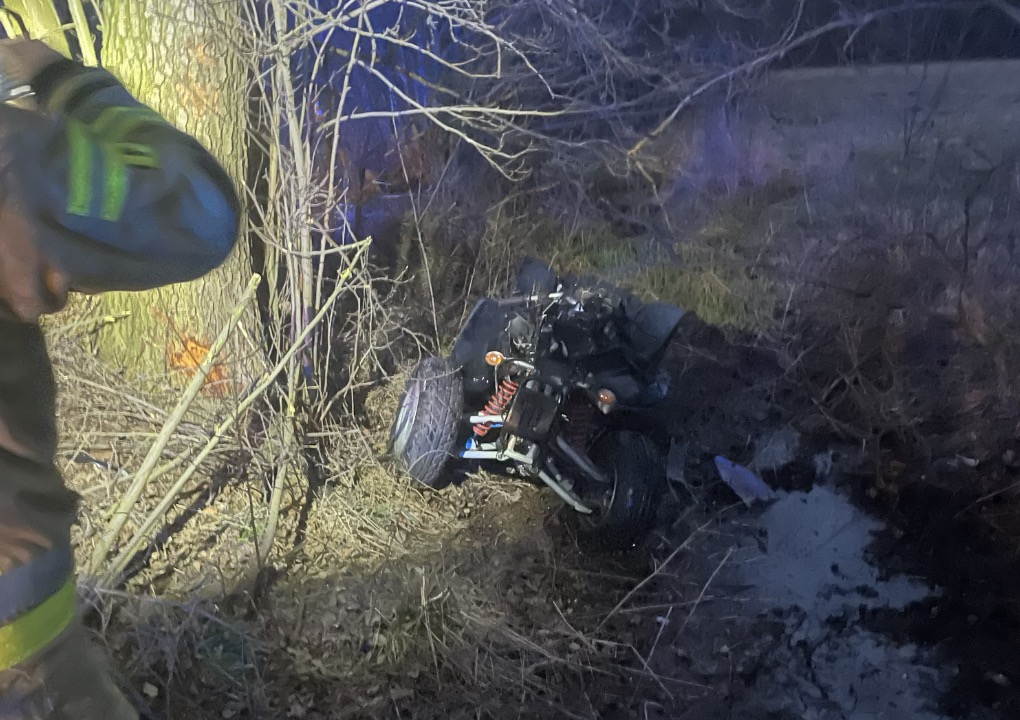 Wypadek z udziałem quada. Ucierpiał kierowca