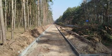 Droga rowerowa w budowie