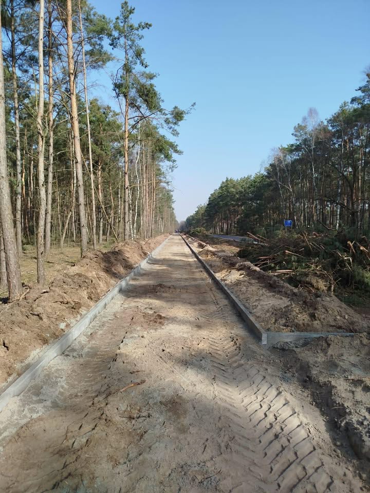 Droga rowerowa w budowie