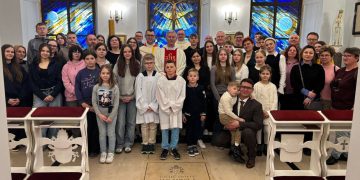 Salezjanie z młodzieżą oratoryjną i parafianami z Lądu w Pałacu Prezydenckim