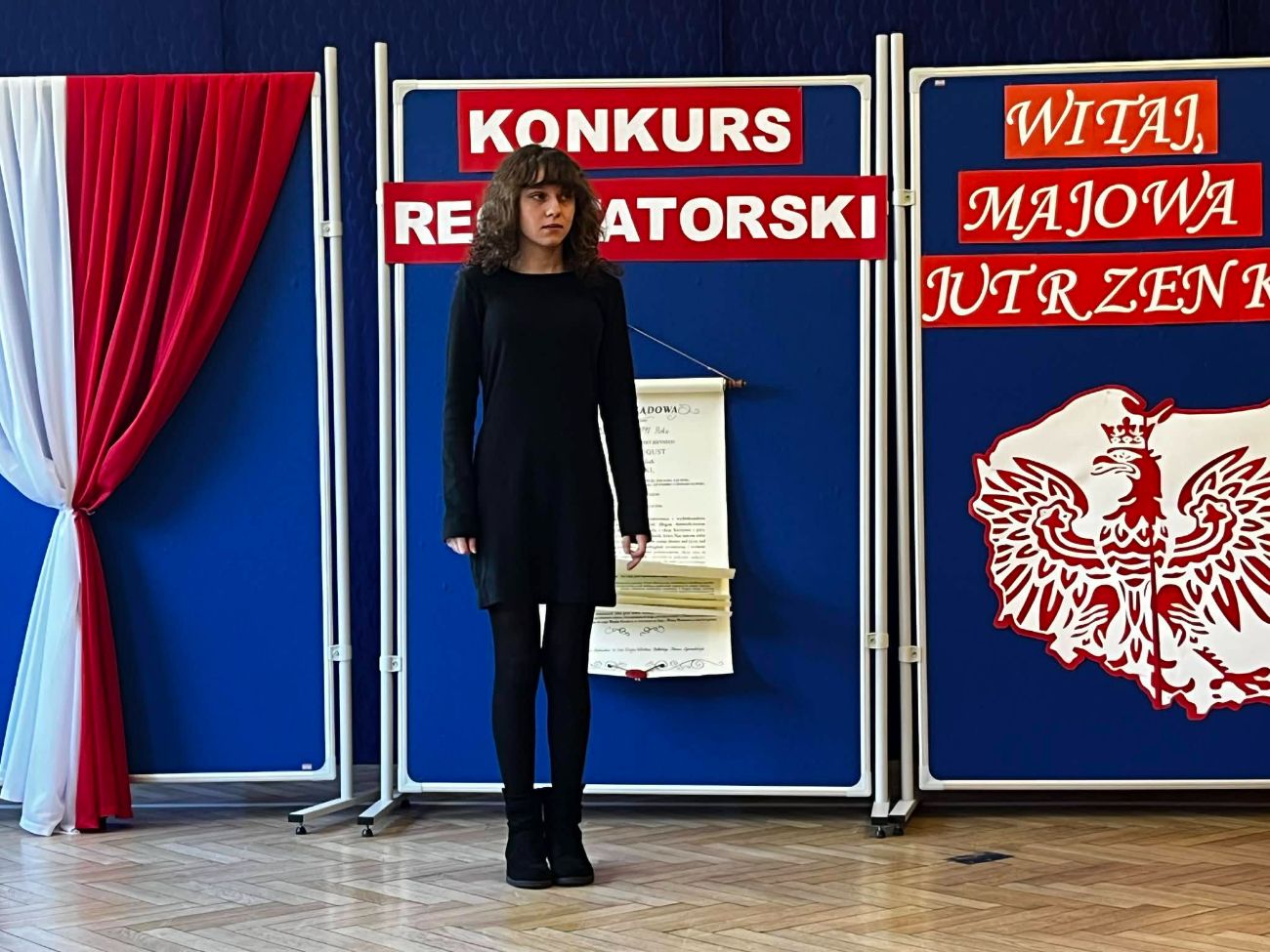 Kotunia – etap szkolny Gminnego Konkursu Recytatorskiego Wierszy o Tematyce Patriotycznej ,,WITAJ, MAJOWA JUTRZENKO”