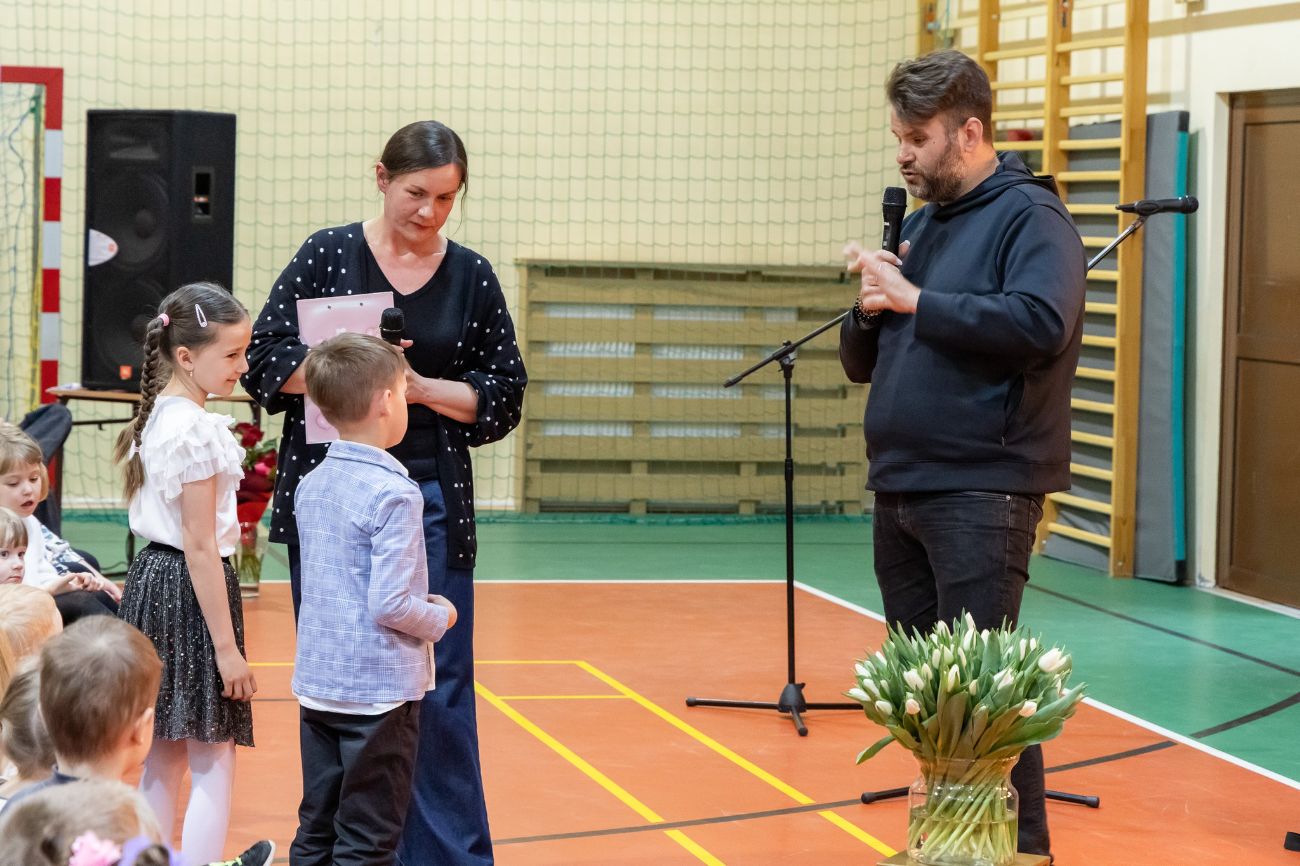 Spotkał się z uczniami z Wólki