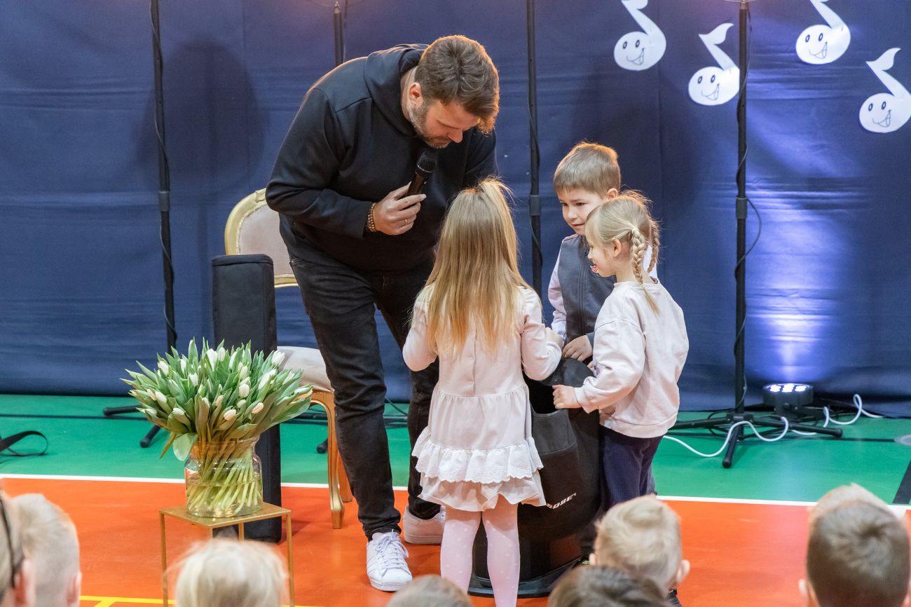 Spotkał się z uczniami z Wólki