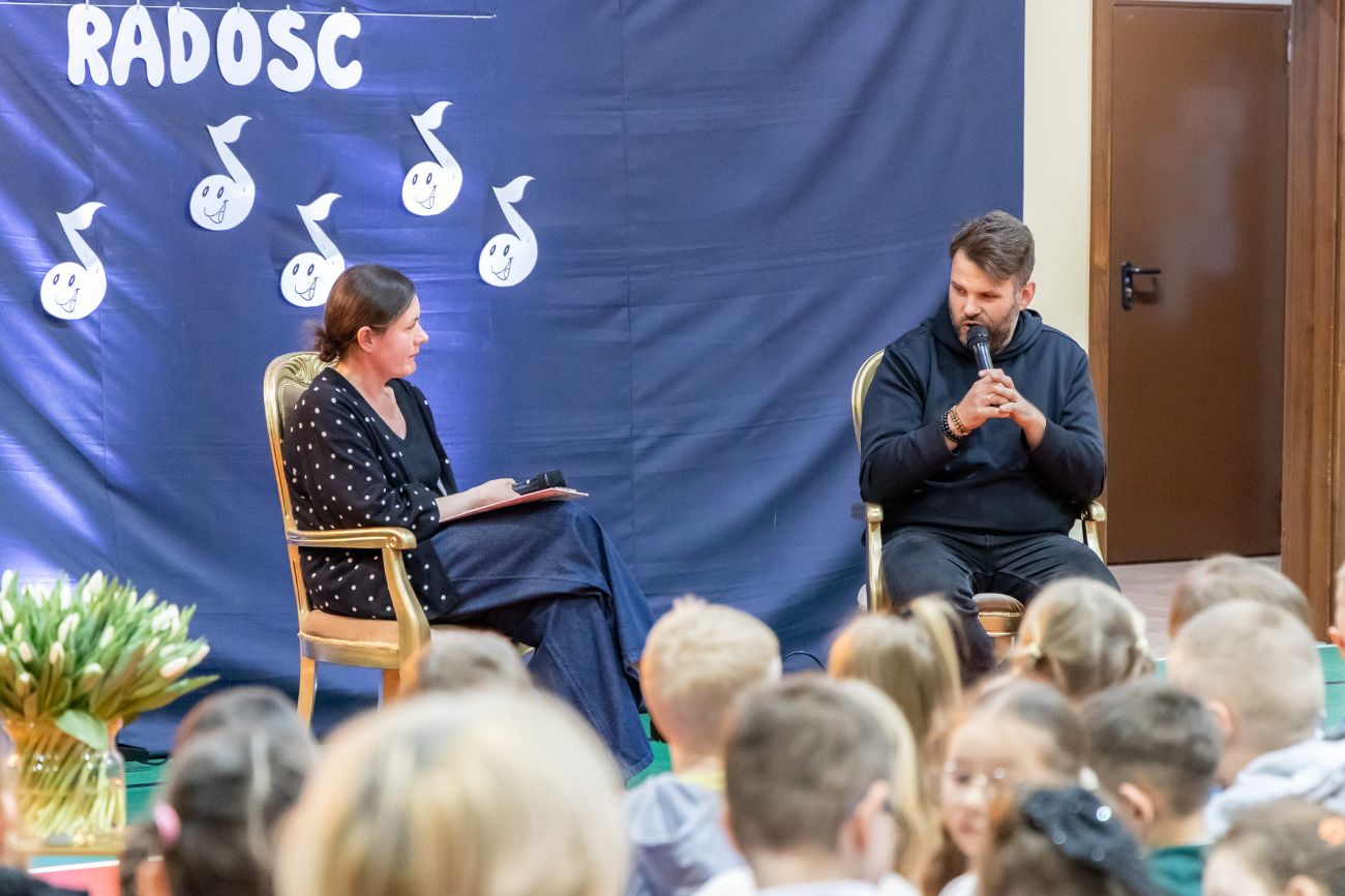 Spotkał się z uczniami z Wólki