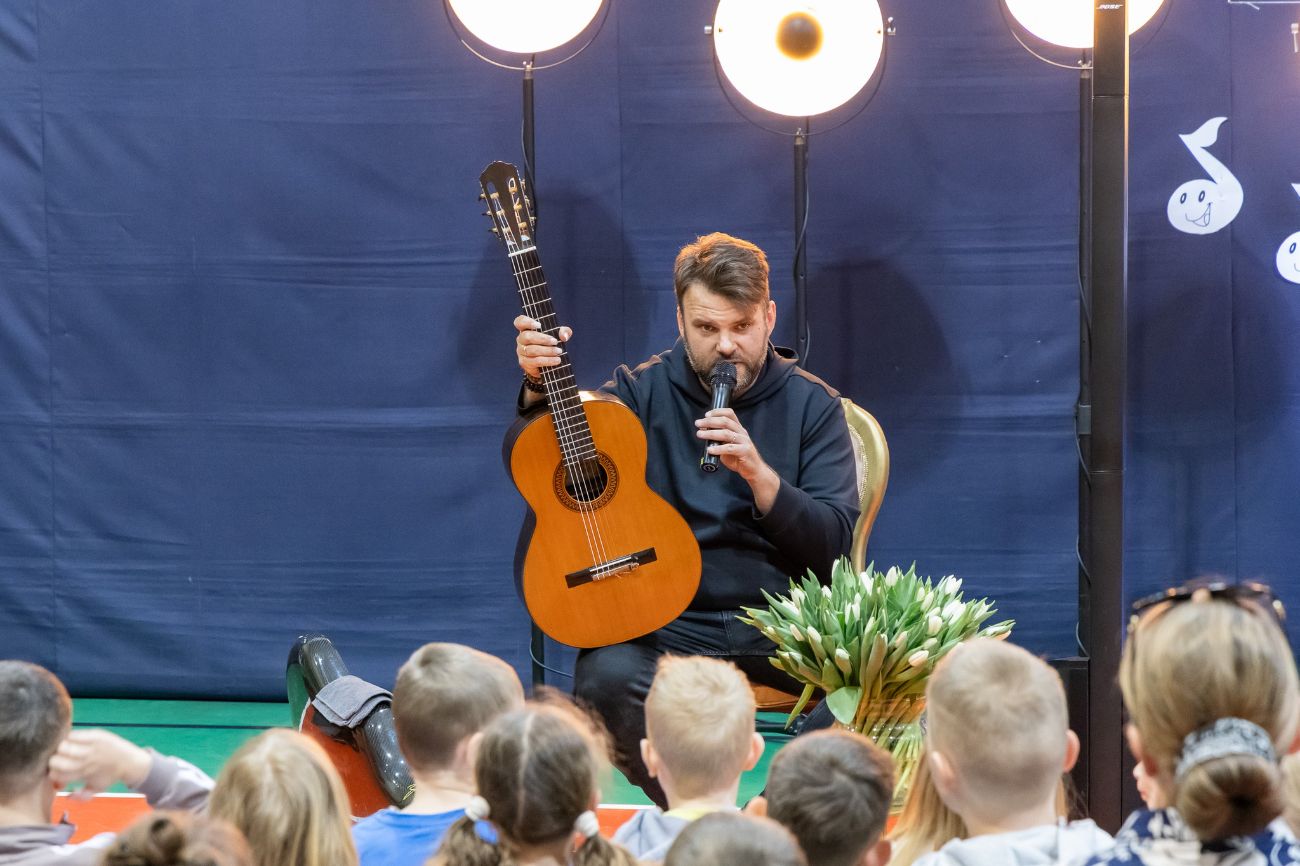 Spotkał się z uczniami z Wólki