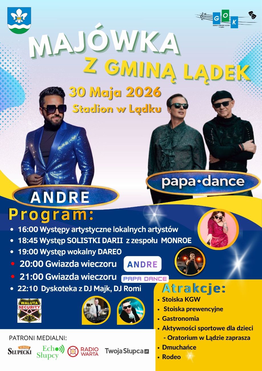 Lądek zaprasza na Majówkę. Wystąpią Andre i Papa Dance