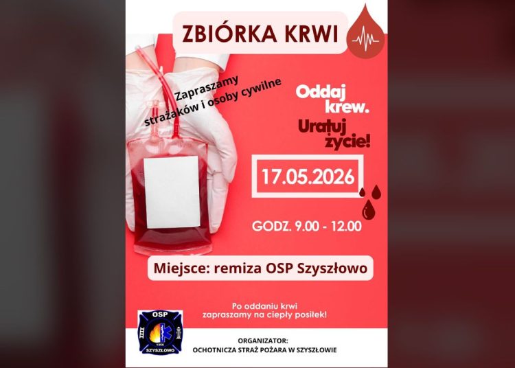 Oddaj krew. Będzie zbiórka w Szyszłowie