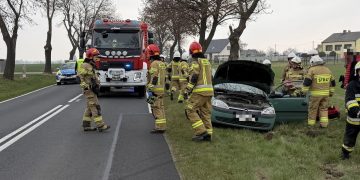 Wypadek na drodze wojewódzkiej. Ucierpiała jedna osoba