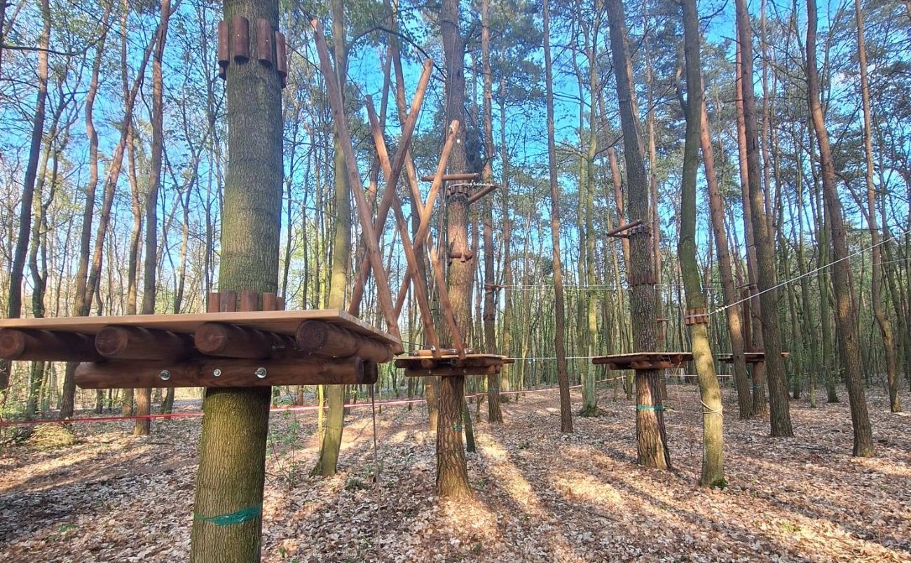 W Słupcy powstaje park linowy. Od kiedy będzie można korzystać?